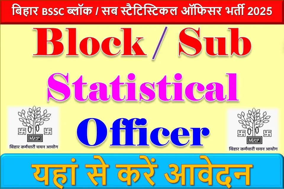 बिहार BSSC ब्लॉक / सब स्टैटिस्टिकल ऑफिसर भर्ती 2025: जानें पूरी जानकारी