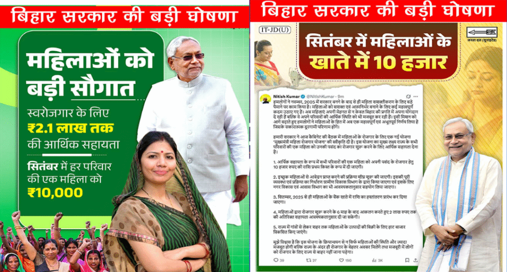 बिहार मुख्यमंत्री महिला रोजगार योजना 2025: ₹2.1 लाख की सहायता, आवेदन प्रक्रिया और पात्रता